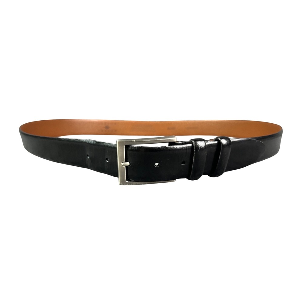 Joseph Abboud Mens Black Leather Belt Size 42 Handcrafted in Italy Business